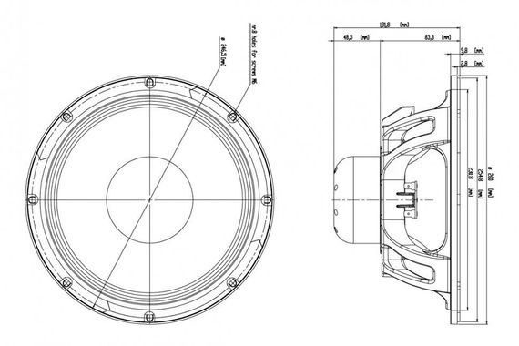 EighteenSound 10NW650/8 низкочастотный динамик, диаметр 10 дюймов, 300Вт