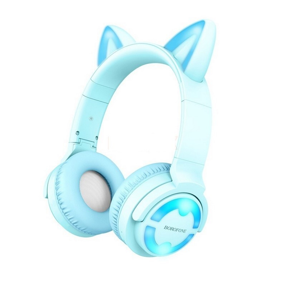 Полноразмерные Bluetooth наушники BOROFONE BO15 с ушками (голубой)