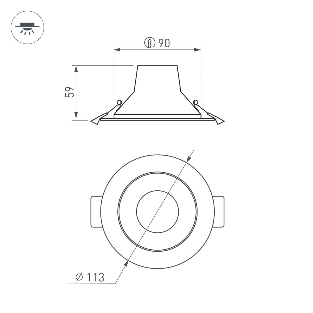 Светильник IM-STORM-R115-10W Day4000-MIX (WH, 80 deg, 230V) (Arlight, IP20 Металл, 3 года) 032431