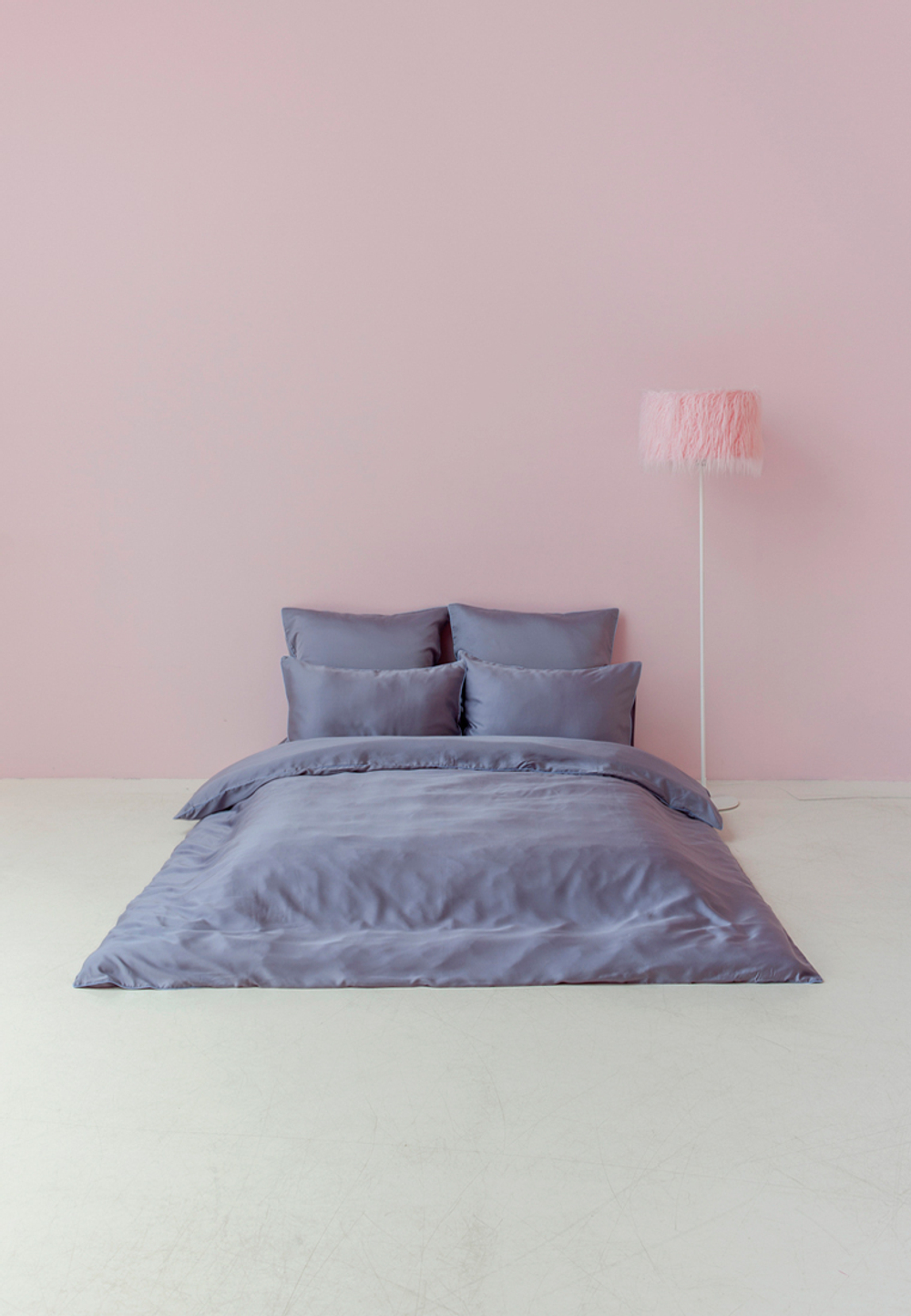 Постельное белье 2 спальное евро Luxberry Тенсель сиреневое