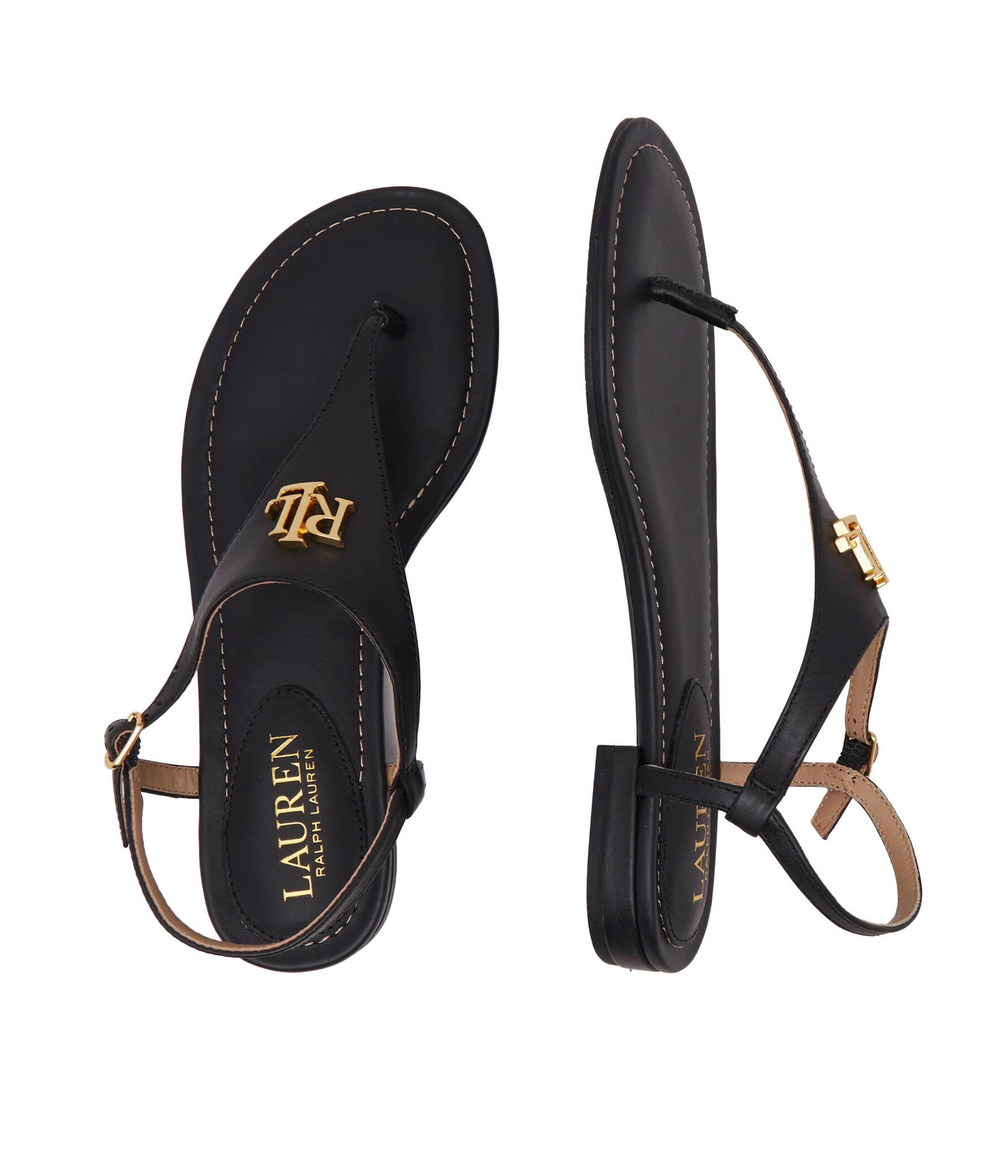 Кожаные босоножки LAUREN RALPH LAUREN - черный(802940593)