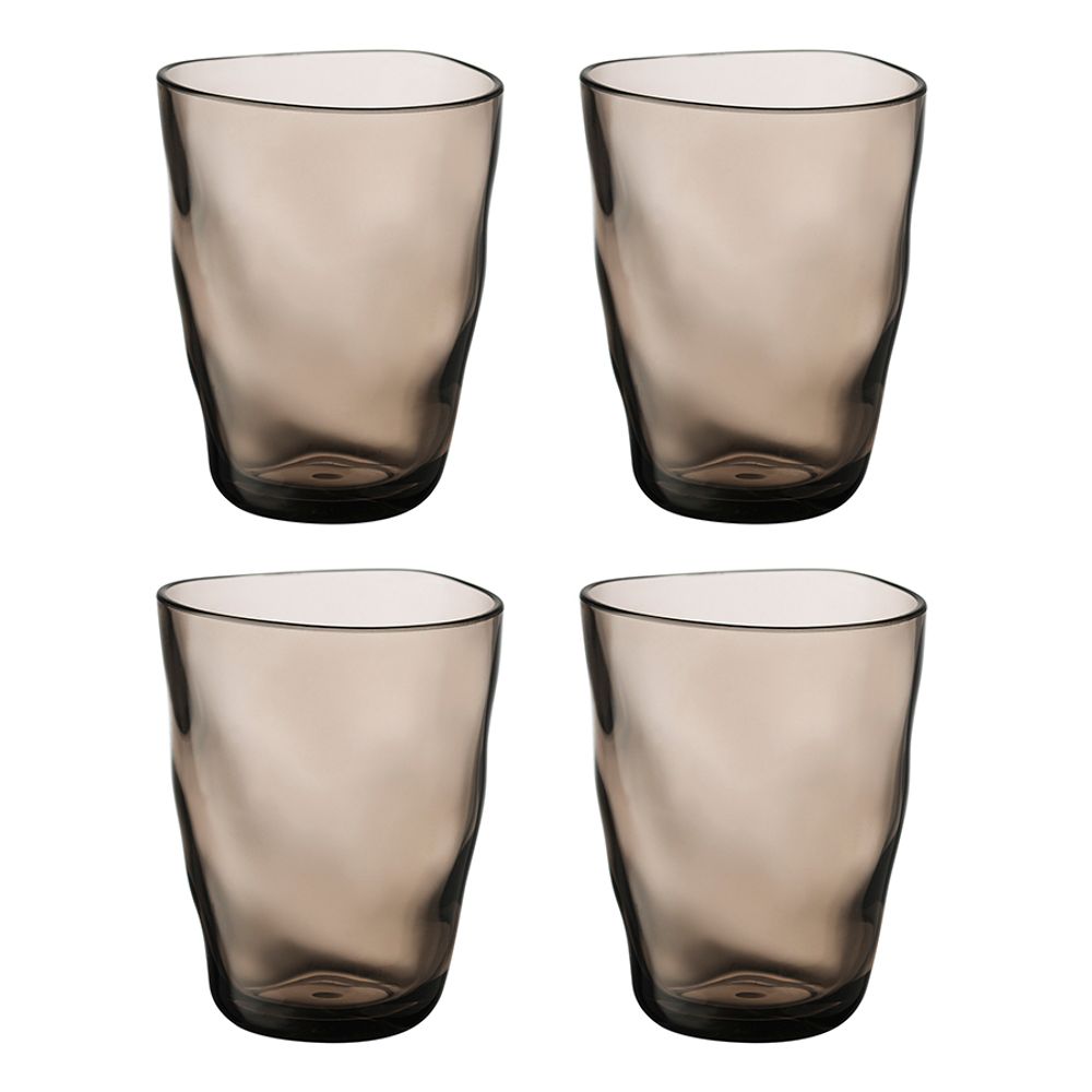 Набор стаканов из акрила Hollow, 450 мл, серо-коричневый, 4 шт.