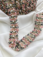 Тесьма разноцветная с жемчугом твид