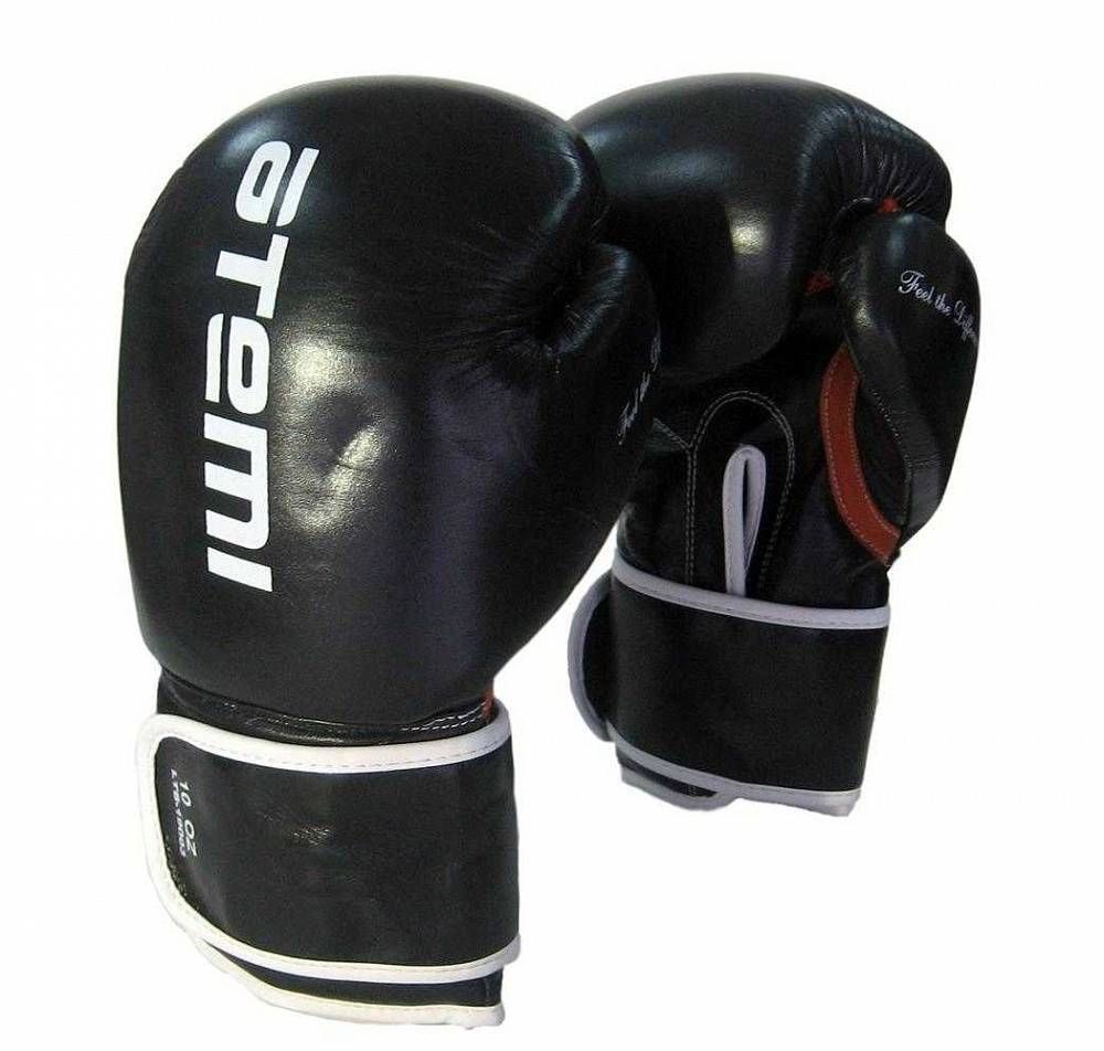 Перчатки боксерские, натуральная кожа, черный/белый/оранжевый, LTB19003 (12 унций)