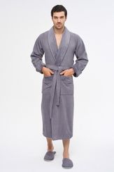 Халат мужской с полотенцами 1163 серый Nusa