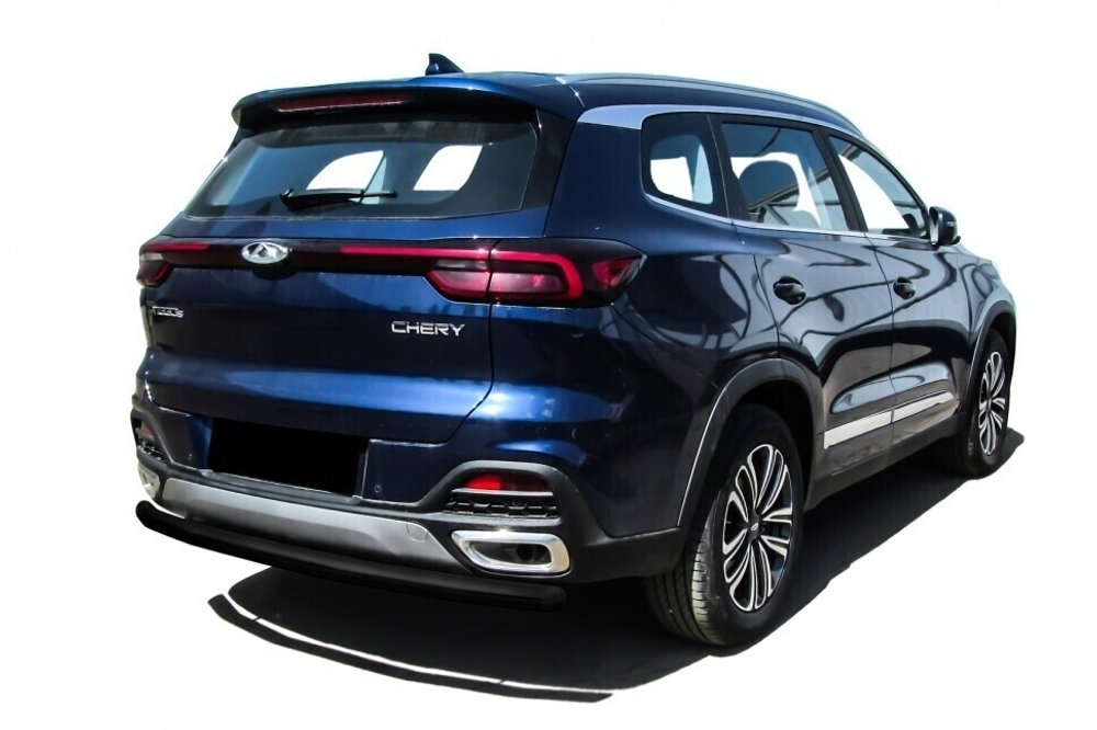 Защита заднего бампера Chery Tiggo 8 (2018-2023) d57 черная