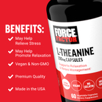 Force Factor, L-теанин, 200 мг, 60 вегетарианских капсул