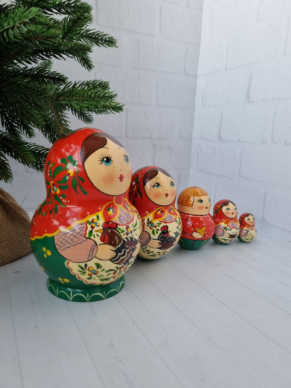 Матрёшка "с курочкой" пузатая 5мест