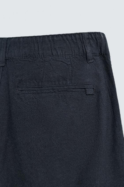 ZARA ШОРТЫ REGULAR FIT ИЗ РЕЛЬЕФНОЙ ТКАНИ, МОРСКОЙ СИНИЙ