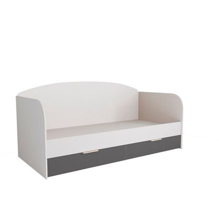 Кровать с ящиками Лавис ДКД 2000.1 (Белый/Графит софт)