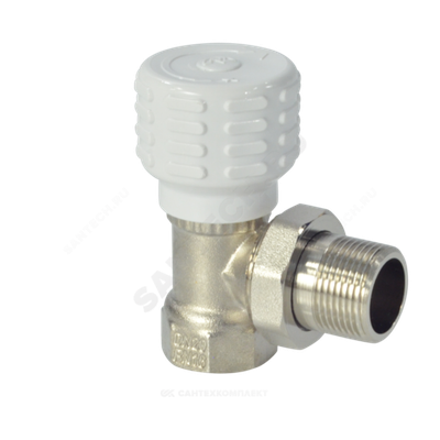 Клапан ручной регулировки Ду 15 Ру16 ВР угловой штуцер без уплотнения Пензапромарматура 011011013