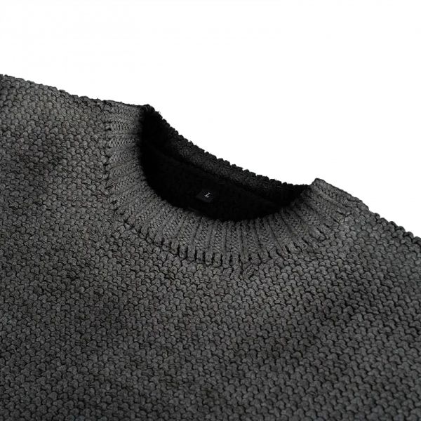 Свитер Fade Spray-Painted Heavyweight Cropped Knitted серый - фото 3