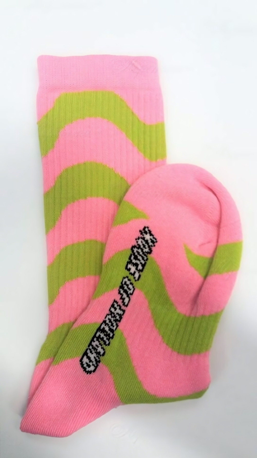 Розовые гольфы с неоновыми полосками (Размер: S-M-L) (Цвет: розовый)