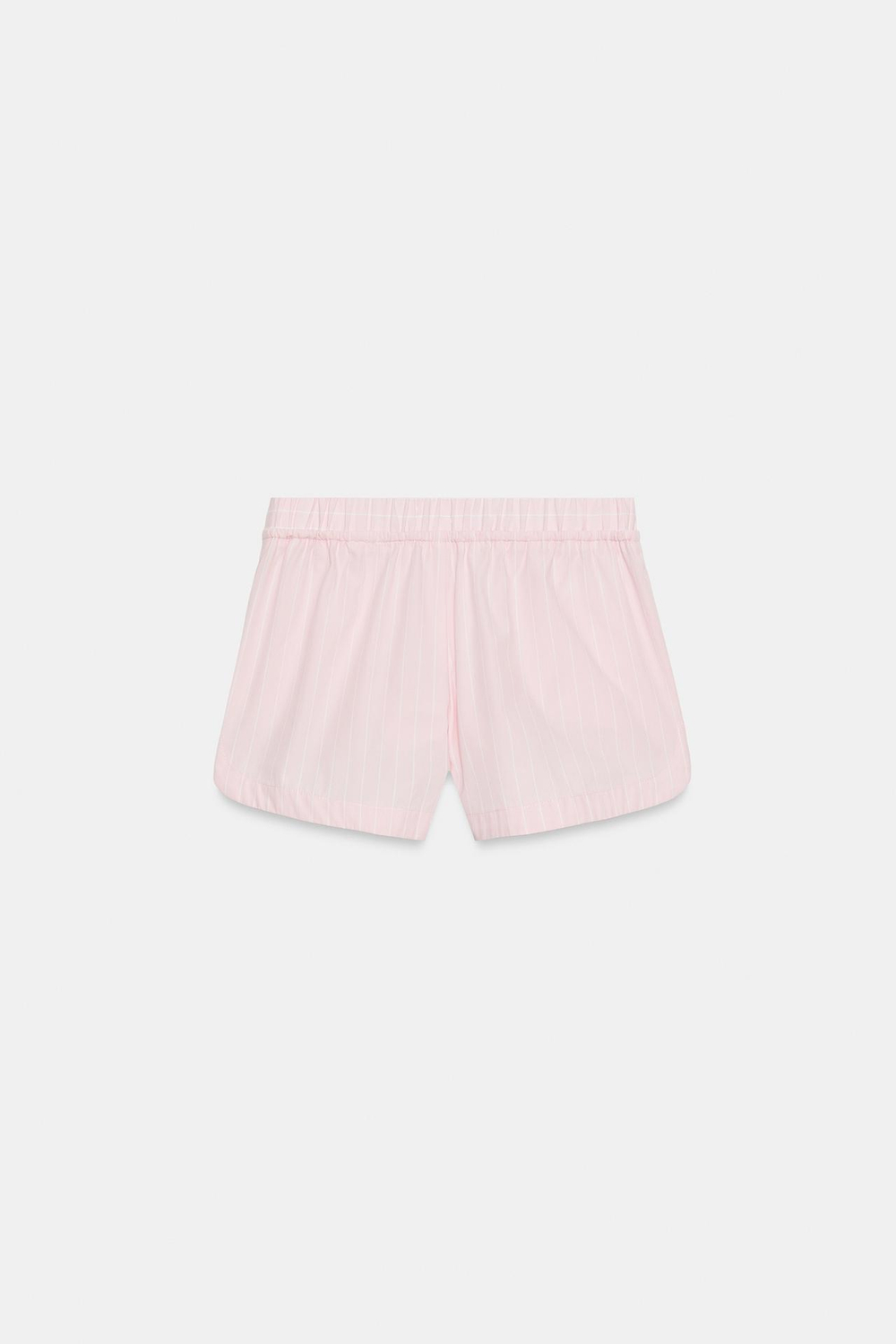 ZARA ШОРТЫ ИЗ ПОПЛИНА В ПОЛОСКУ, РОЗОВЫЙ/БЕЛЫЙ