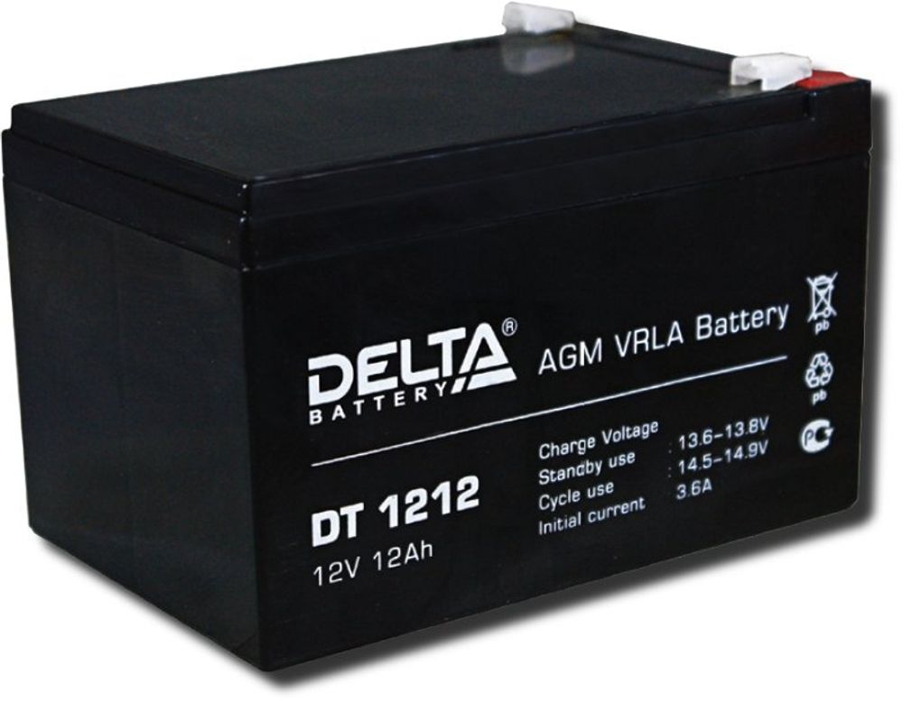 Аккумулятор 1212 Delta DT, 12В 12 А/ч, вес - 3,7 кг