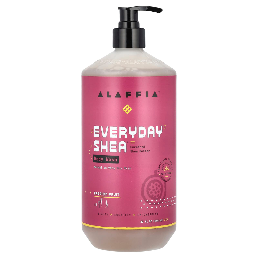 Alaffia, Everyday Shea, гель для душа с маслом ши и маракуйей, 950 мл (32 жидк. унции)