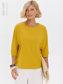 Свободная футболка летучая мышь с рукавом 3/4