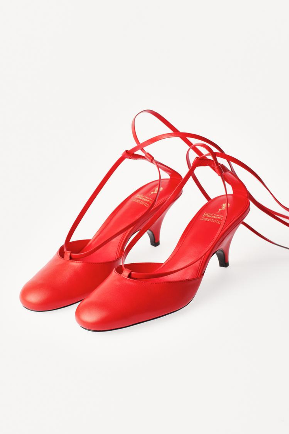 ZARA X WILLY CHAVARRIA КОЖАНЫЕ ТУФЛИ, КРАСНЫЙ