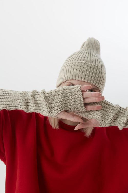 Жилет вязаный, черный