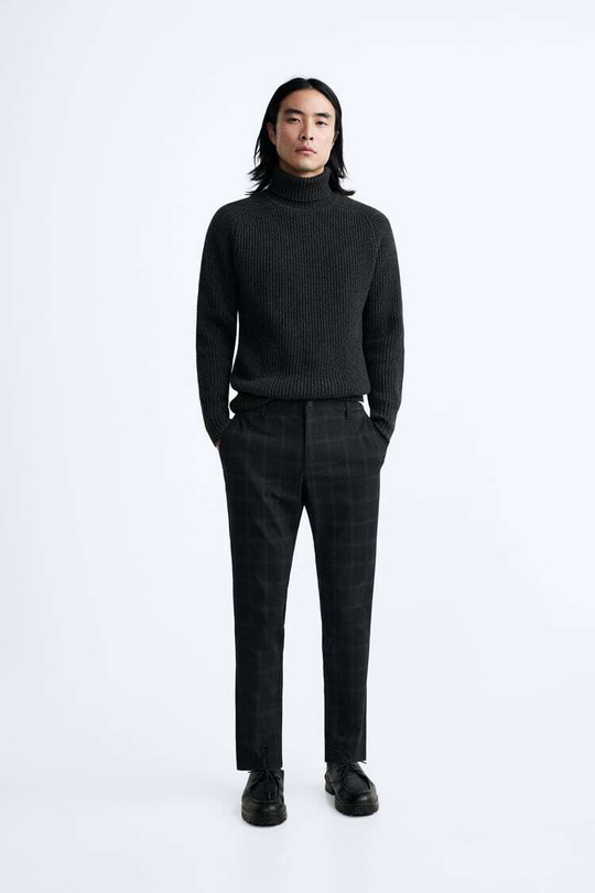 ZARA БРЮКИ SLIM FIT COMFORT, СИНИЙ