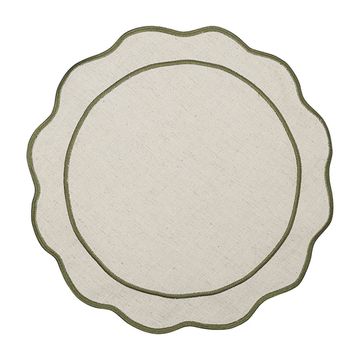 Салфетка под приборы anemone из коллекции trendy ruffles, D40 см, оливковый