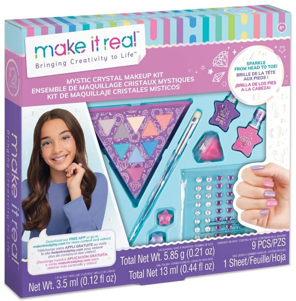 Make It Real Mystic Crystal Makeup Kit блеск, лак для ногтей, набор, тени 8+