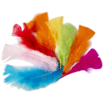Перья декоративные пушистые Alingar, 20 шт, "Ассорти" (синие. зеленые, красные, оранжевые), пакет с европодвесом
