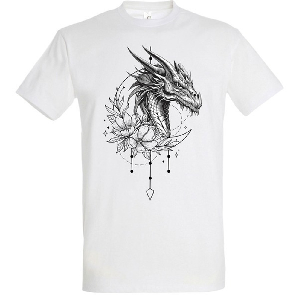 Футболка с принтом «Дракон Среброкрылый», цвет белый, р-р 54