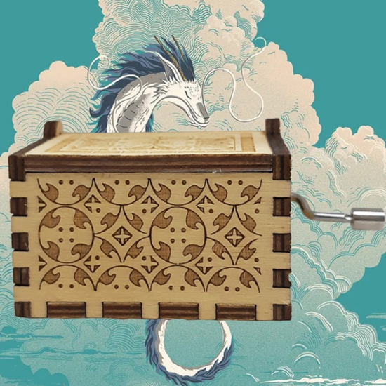 Музыкальная шкатулка Унесенные призраками. Тихиро и Хаку, 6,5х5,2см (крафтовая)