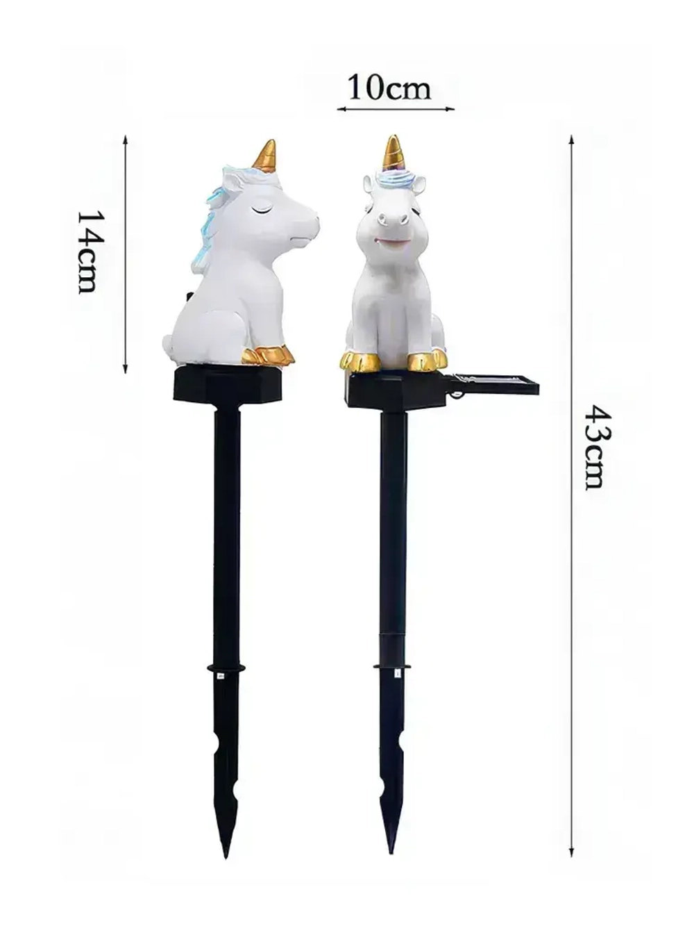 Садовый фонарь единорог, украшение сада, для улицы, на солнечной батареи