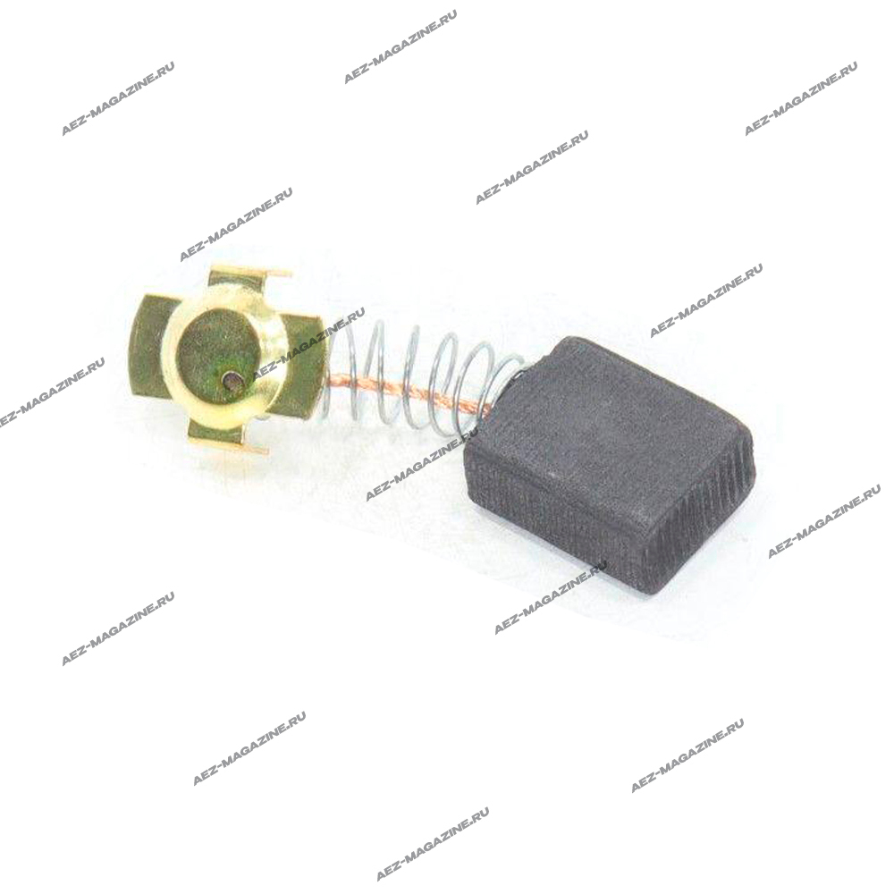 Электроугольная щетка 8х14,5х17 Пружина, пятак-уши (для Интерскол УШМ-2300Wt)