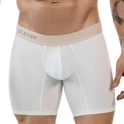 Мужские трусы боксеры бежевые удлиненные Clever Moda AUDAZ LONG BOXER 186802