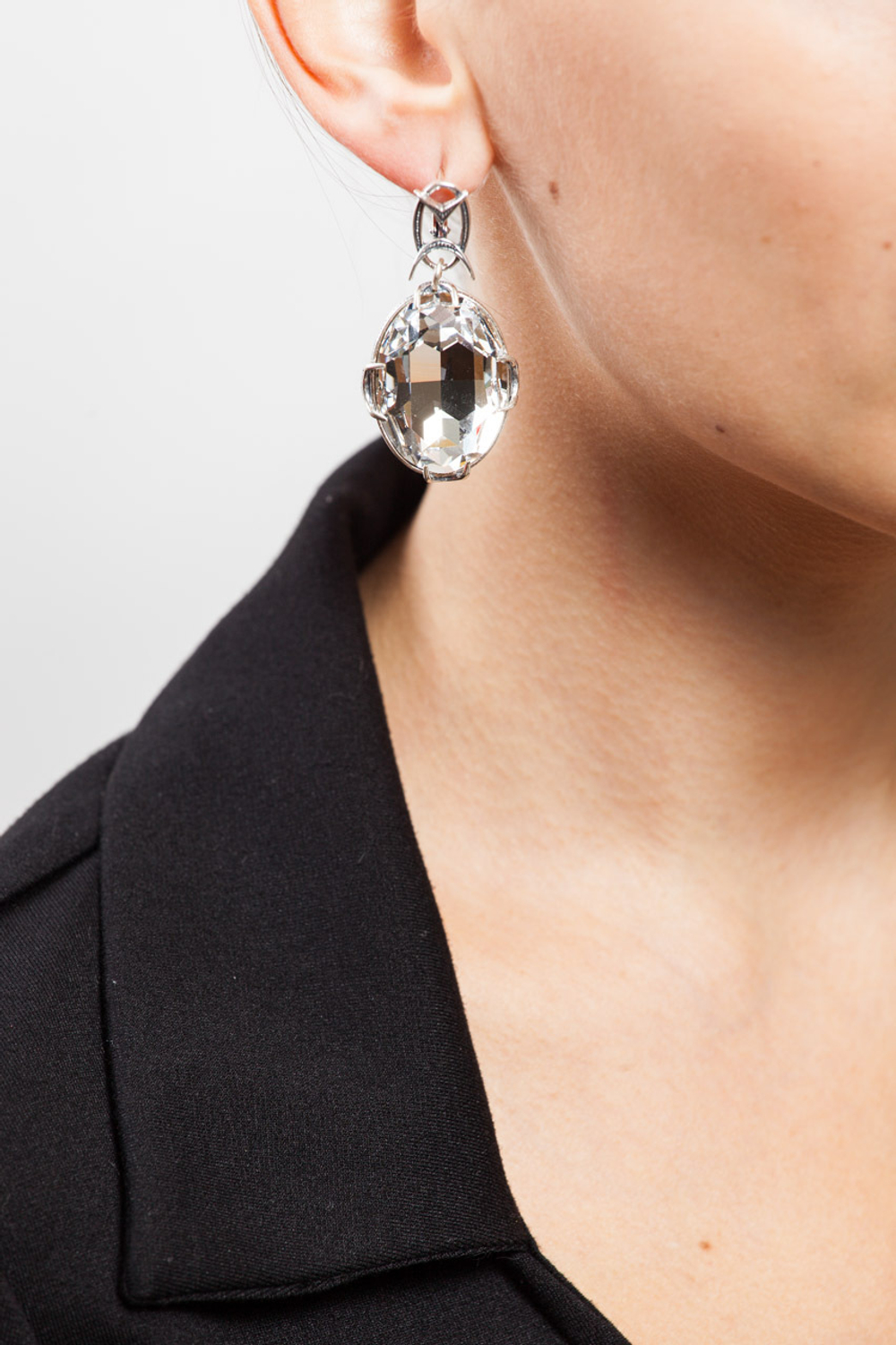 "Северн.сияние" серьги в серебряном покрытии из коллекции "Дефиле" от Jenavi  с английским замком