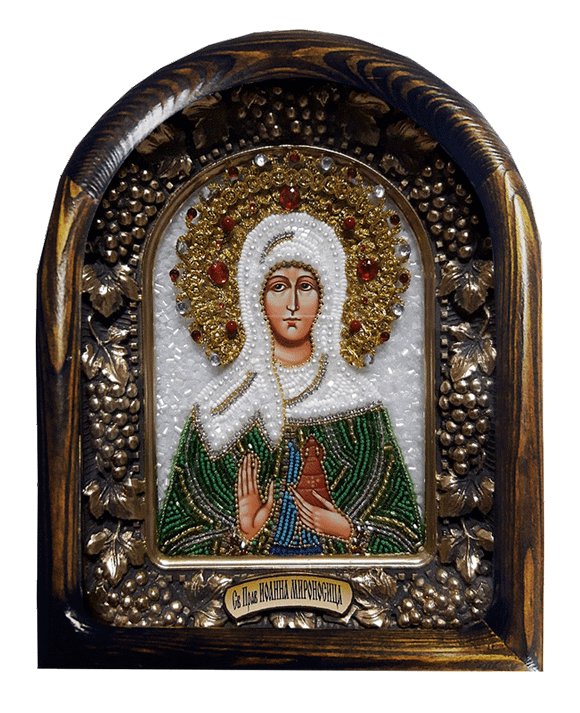 Дивеевская икона святая праведная Иоанна мироносица, печать, бисер