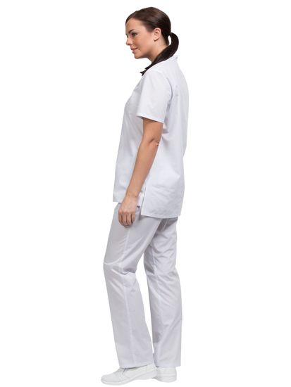 Костюм женский "Буланже" (белый/бежевый кант)