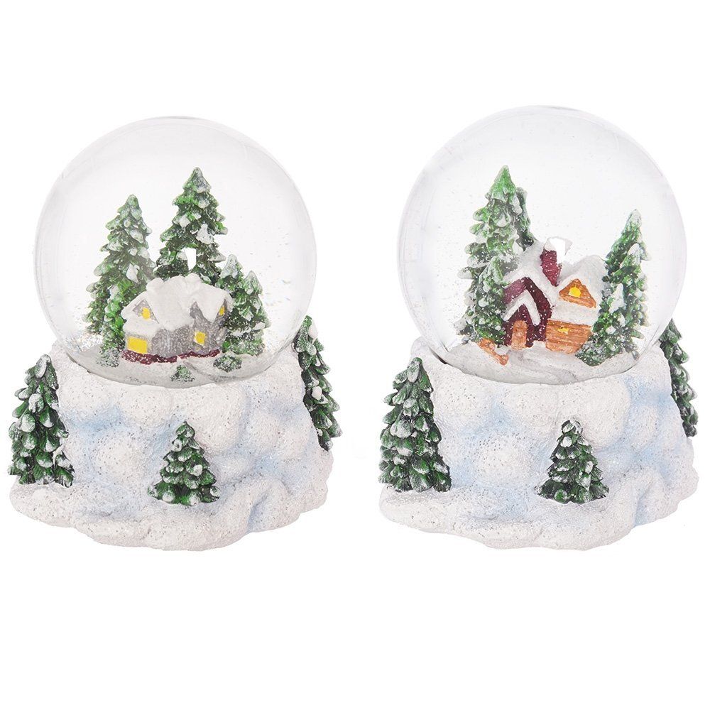 GAEM Фигурка декор в стекл шаре "Домик" (муз с ключ), D 10 см, L12 W12 H14,5 см, 2в.