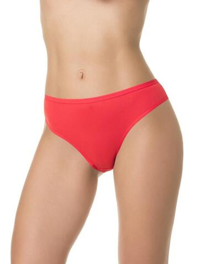 Бамбуковые трусы-бразилиана со средней линией талии (Размер: S) (Цвет: красный)