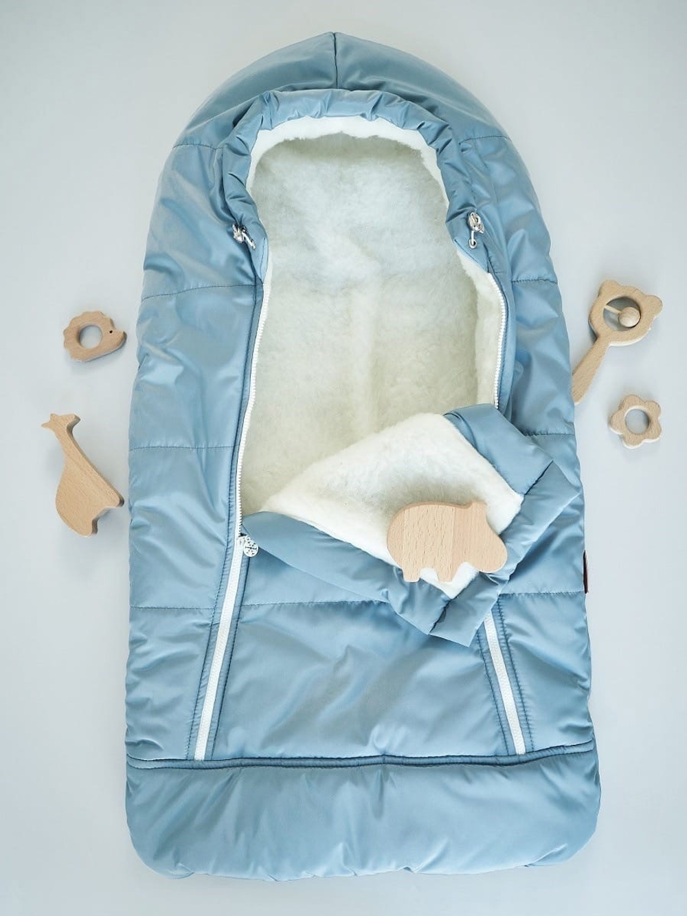 Комплект на выписку (зима, голубой)