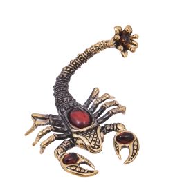 AM-4200 Фигурка «Скорпион Цветочек» (латунь, янтарь)