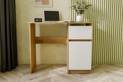 Стол письменный 900 Денвер, Дуб золотой, Белый шагрень