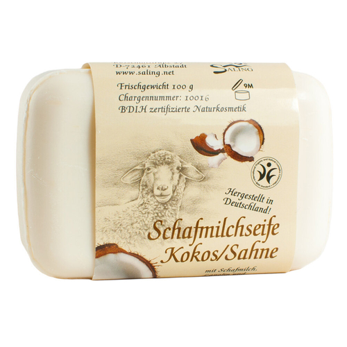 Мыло из овечьего молока Saling с кокосовыми сливками, 100 гр