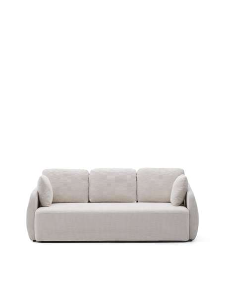 Трехместный диван-кровать Laira, 225 см, шенилл цвета экрю 