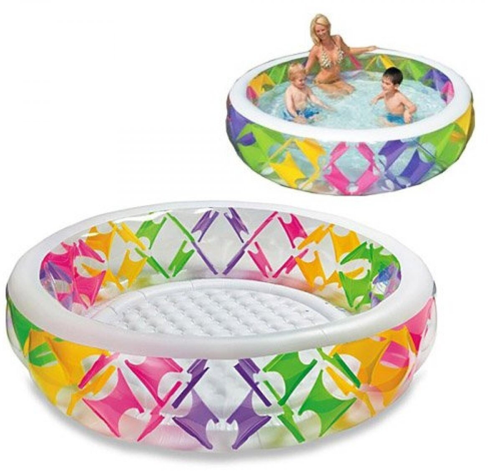 Бассейн надувной Intex 56494 Summer Joy 229х56 см / Круглый трехсекционный бассейн Летняя Радость Интекс для дачи и отдыха