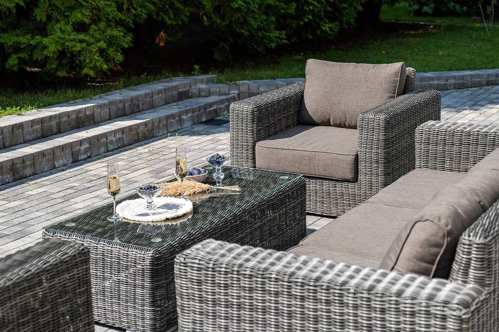 "Боно" лаунж-зона из искусственного ротанга, цвет графит