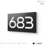 Номер на дверь 683, табличка на дверь для офиса, квартиры, кабинета, аудитории, склада, черная 120х70 мм, Айдентика Технолоджи