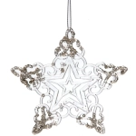 Подвеска «Роскошная звезда» 10 см, Белый/Золотой блеск