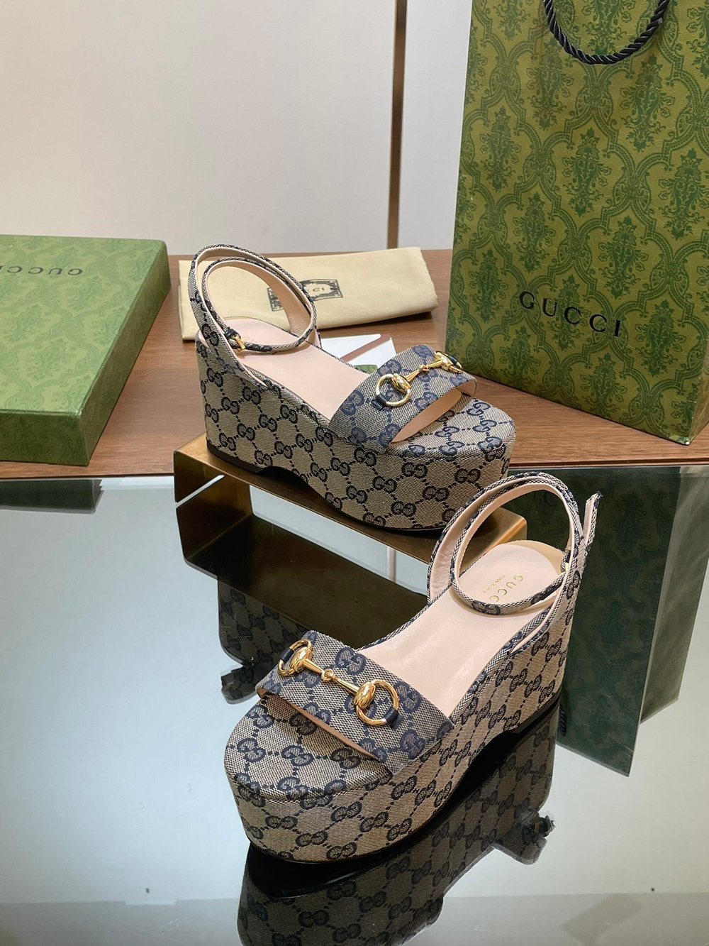 Gucci Horsebit Flatform Sandal