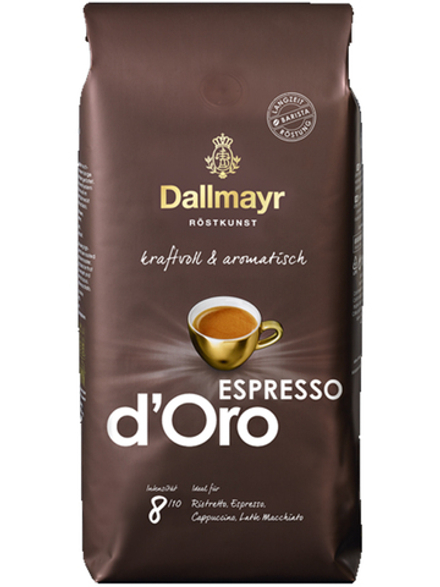Кофе в зернах Dallmayr Эспрессо д'Оро, 1000 г, темпераментный и ароматный, Арабика и Канефора