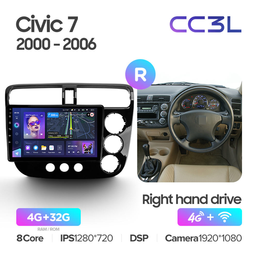 Teyes CC3L 9"для Honda Civic 2000-2005