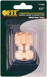 Соединитель быстросъемный для шлангов 1/2", латунь, FIT, 77440---